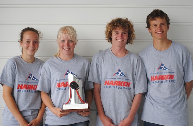 2012 Champions: Michelle Tait, Jake Tyndall, Jess Allen & Joseph Kearney - Harken Schools Regatta © Sara Tucker